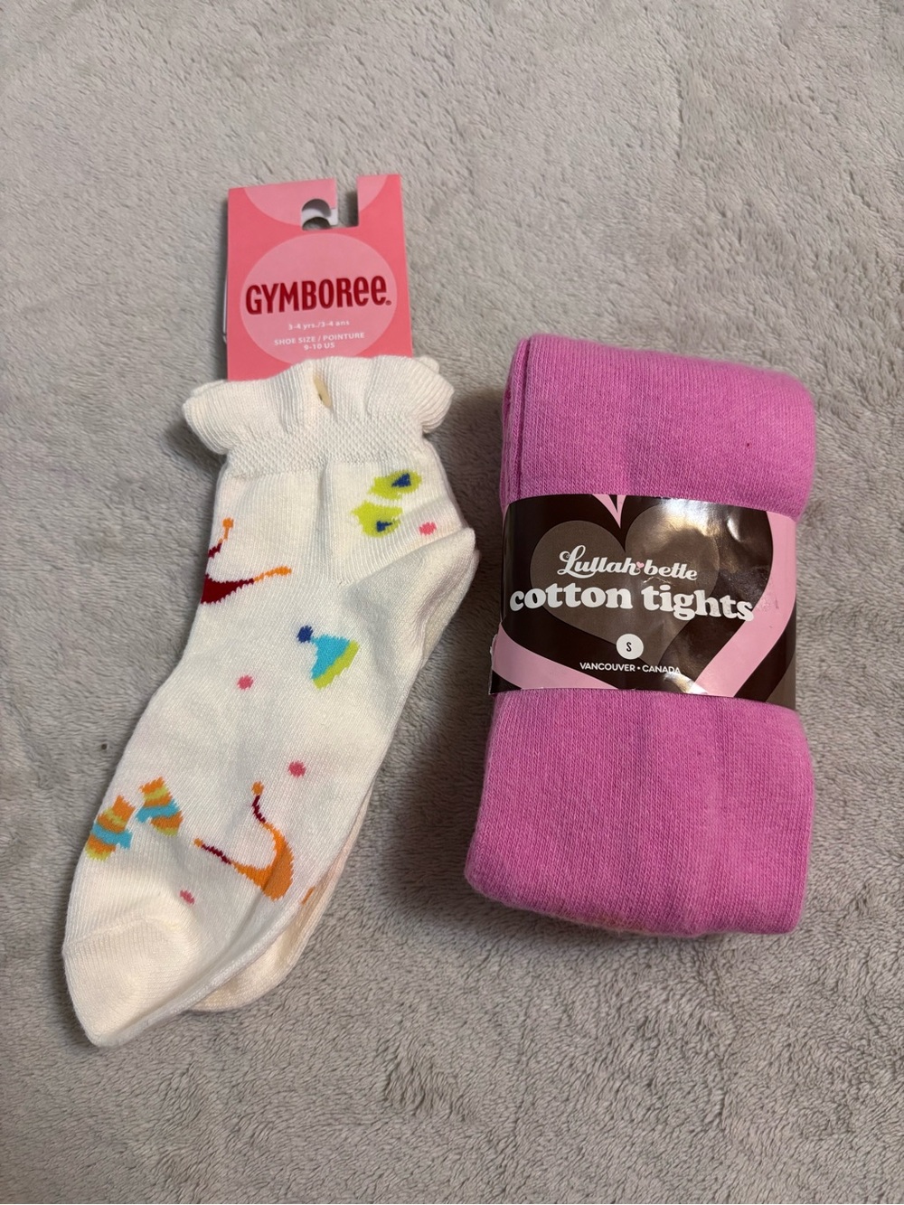 Gymboree White Socks & Pink Cotton Tights Set